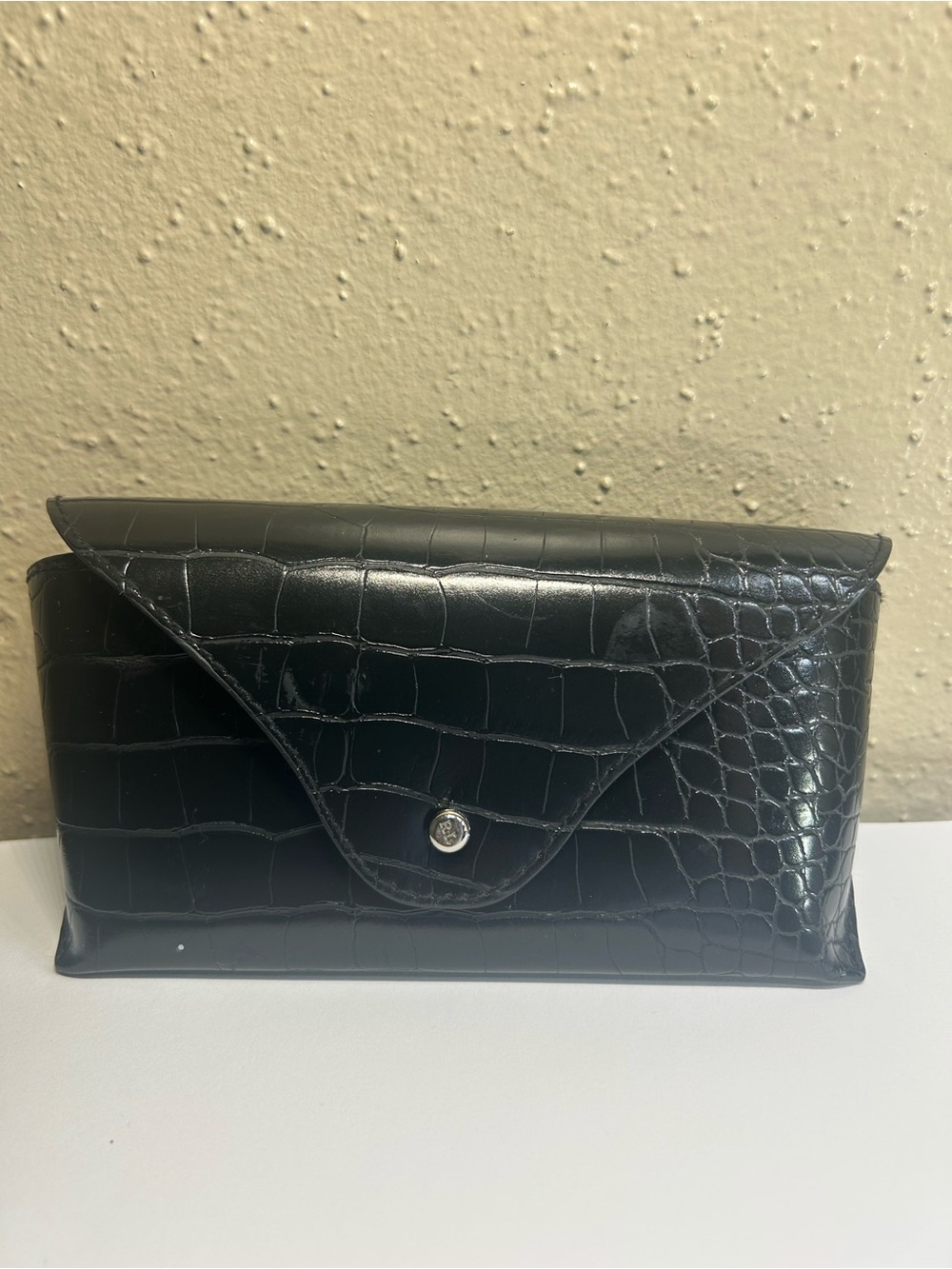 Ralph Lauren Black Croc-Embossed Sunglasses Case